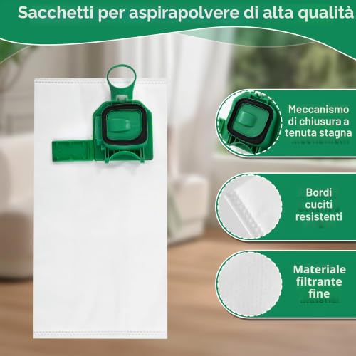 12 Vacuum Cleaner Bags for Vorwerk Kobold VK140 VK150 FP140 FP150 + 4 Filters + 1 Brushes, Compatible Accessories, High Efficiency Microfibre Filter Bags