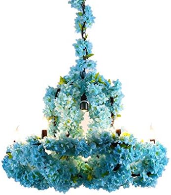Plant Chandelier Shop Decoration Bar Party Chandelier Music Restaurant Decoration Chandelier Flower Bar Cafe Chandelier (Color : BLUE-60 * 60CM)