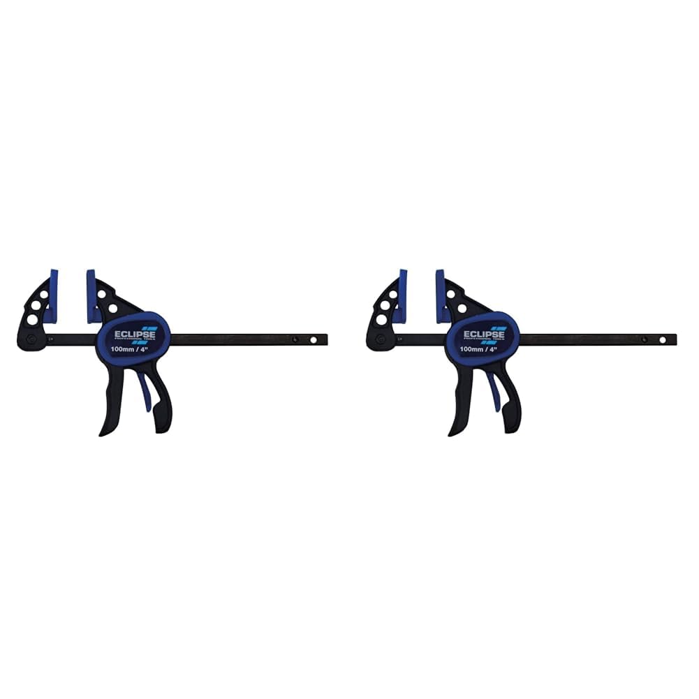 Eclipse Professional Tools EOHBC4-MICRO One Handed Micro Bar Clamp, Blue and Black, 4-Inch (Pack of 2)