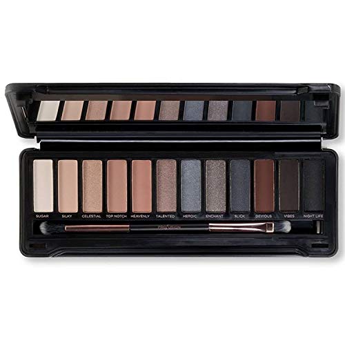 Profusion 12 Shade Eyeshadow Pro Makeup Case & Brush ~ Nude Eyes