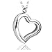 Jovivi Twist Heart Floating Charm Memory Locket Necklace - 316 Surgical Stainless Steel Magnetic Closure