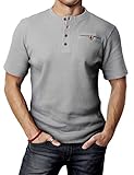 H2H Mens Easy to Match for Daily Wear Henley Short