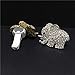 FOLCONROAD Auto Diamond Elephant Car Air Conditioning Outlet Clip Decorative (Full Silver)[US Warehouse]