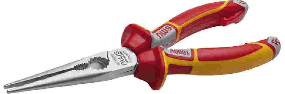 NWS 524272 2-component VDE flat nose pliers, 160 mm, silver