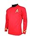 Classic Red Sci-Fi Space Medicine Costume Cosplay Shirt Uniform TOS (XL)