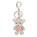 S&E Women's Gold Plated Lovely Little Bear Design Crystal Rhinestone Key Chain Keyrings Bag Ornament