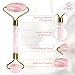Rose Quartz Roller & Gua Sha - Stunning Premium Quality Natural Stone Facial GuaSha and Face Massager Tools. Traditional Crystal Facial Scraping Tool and Rollers