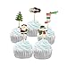 PARTYMASTER Christmas Party Decorations Food Toothpicks Cupcake Muffin Toppers Mixed Packaging,24pcs