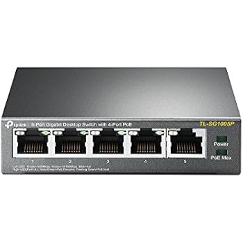 TP-Link TL-SG1005P 5-Port Gigabit Ethernet PoE Desktop Switch with 4-PoE Ports, 55W