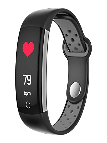 Boofab Fitness Tracker Watch, Q6 Smart Sports Bracelet with Blood Pressure Monitor,IP68 Waterproof Activity Tracker with Calorie Counter Watch Pedometer Sleep Monitor Bands for Women Men (Gray)