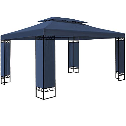 Deuba Pavillon Elda 3x4m Seitenwände Metall Gestell Eckig 12m² Festzelt Partyzelt Gartenlaube Gartenzelt Gartenpavillon…