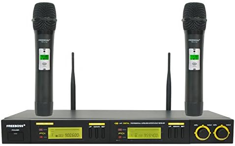 Freeboss FB-U12 UHF Wireless Microphone System Dual Channel IR 2x100 Frequency Wireless Mic Karoke KTV Party UHF Dynamic Microphone