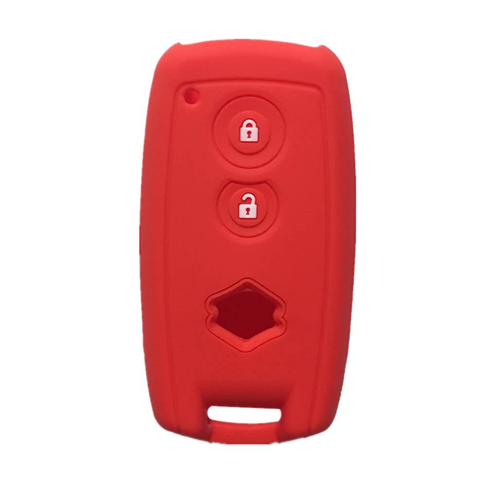 Happyit Silicone Car Key Cover Cases for Suzuki SX4 Swift Grand Vitara Scorss XL-7 3 Buttons Keyless Remote Control Accessories (Red)