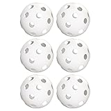 Crown Sporting Goods 6-Pack of 12-inch Plastic Softballs – Perforated Practice Balls for Sports Training & Wiffle Ball