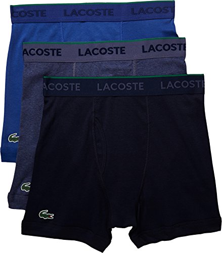 Lacoste  Men's Essentials 3-Pack Boxer Brief Navy/Ultra/Cargo X-Small