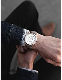 Reloj de pulsera cronógrafo de lujo para hombre Vincero - Banda de reloj de cuero italiano de grano superior - Reloj cronógrafo de 43 mm - Movimiento de cuarzo japonés