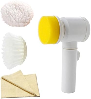 Ocathnon Multi-Functional Cleaning Brush, Electronical Powerful Magic Scrubber Brush with A PVA Towel (Yellow) for Kithchen/Bathtub/Shower/Bidet/Sofas and Carpets