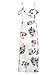 Simplee Apparel Women's Strap Ruffle Cold Shoulder Floral Print Wrap Maxi Dress Beach,White,8