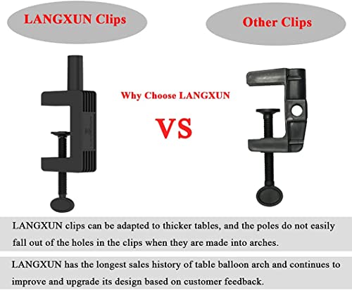 LANGXUN 12ft Black Table Balloon Arch Kit, Balloon Arch Stand Frame For Birthday Party Wedding and Graduation Decorations, Christmas Decort Baby Shower Bachelor Party Supplies