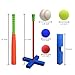 CeleMoon [Standard Size] Kids Soft Foam T-Ball/Baseball Set Toy, 4 Different Colored Balls, Carry/Organize Bag Included, for Kids Over 3 Years Old