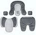 Lulyboo Infant To Toddler Breathable Head Neck and Body Support for Car Seat and Stroller - Removable Pillow Inserts - Custom Fit Cushion Adjustable Size - Waterproof Base for Baby and Toddler