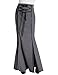 Belle Poque Women's Victorian Steampunk High Waist Ruffled Fishtail Mermaid Skirt BP447-2,Grey-bp447,Large