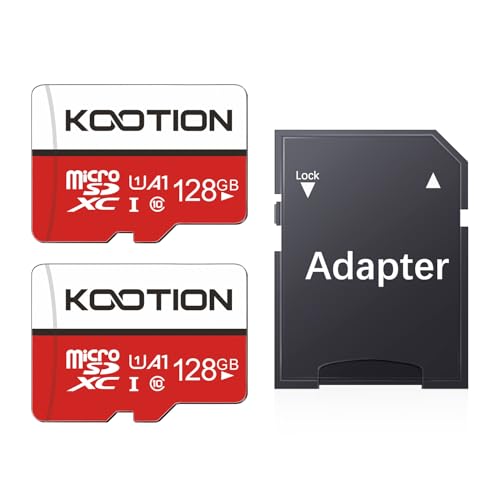 KOOTION Micro SD Karten 128GB 2 Stück Speicherkarte U1 Class 10 Mini SD Karte 128G 2er Pack MicroSDXC Cards Memory Karte 2 STK(A1 UHS-I 4K) MicroSD Ca
