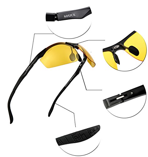 SOXICK Night Vision Glasses For Driving - Adjustable Polarized HD Driver Glasses For Men Women
