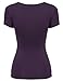 Zeagoo Women's Cross-front V Neck Ruched Cap Sleeve Blouse,Purple,X-Large