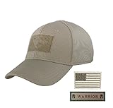 Condor Flex Tactical Cap (Tan) + FREE Stitched Velcro Flag & Patch