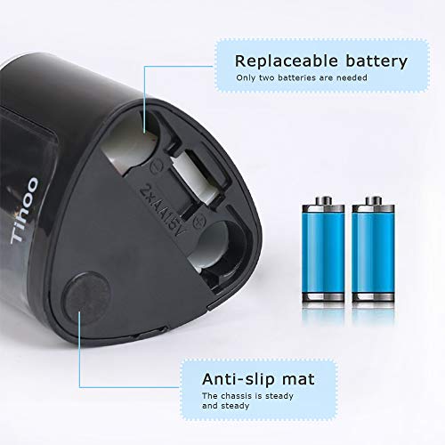 Electric Pencil Sharpener Battery Operated Automatic Pencil Sharpener with 1PC Replacement Blades, Manual and Electric Free to Switch, Anti-Slip, Black