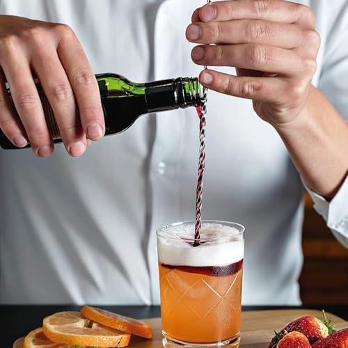 Colher Bailarina em Aço Inox, Cabo Alongado Espiral e Disco Resistente à Temperatura Ideal para Drinks e Jara de Suco