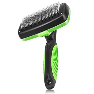 VersionTECH. Cepillo para Perros y Gatos, Peine Rascador Quitapelos para Mascotas Perros Grande Remover Pelo Muerto Caído Peinar Masajear con Púas Flexible de Acero Inoxidable