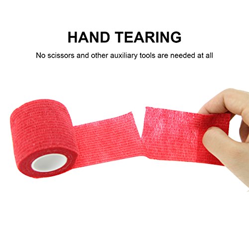 MUEUSS Vet Wrap Non-Woven Elastic Bandage Pet Animals Supply (5cm, Cat Print 6 roll)