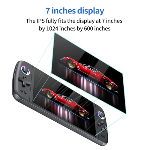 m27 Retro Handheld Game Console,3D 7-inch IPS Screen Portable Gaming Handheld,Linux System Built in 128G Card & 30000 Games,Portable Pocket Mini Arcade (Black)