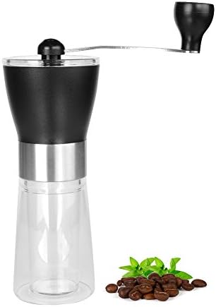 Haomacro Manual Coffee Bean Grinder, Conical Ceramic Burr Mill With Adjustable Grind Coarseness