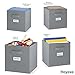 Royexe Fabric Storage Cubes for Cube Storage Organizer - 8 Pack Heavy Duty Storage Bins With Labels - 11 Inch Cube Storage Bin (Grey)