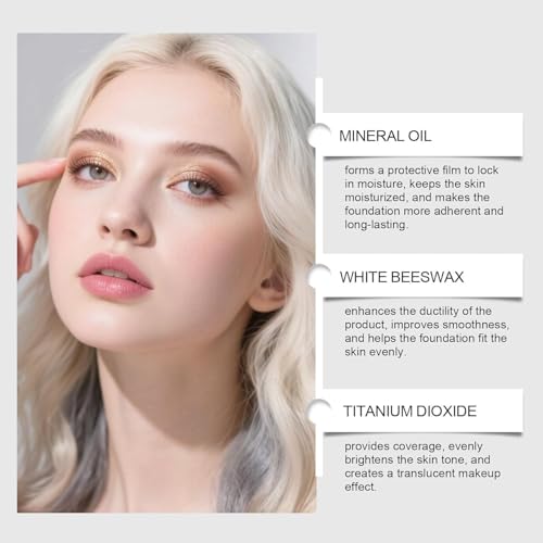 Faccelove Foundation Stick with Brush - 2026 2-in-1 Colour Changing Foundation SPF 15 Light Natural Finish with Glow Moisturising Face Foundation - Natural Colour