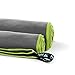 Youphoria Yoga Microfiber Towel Non-Slip Yoga Mat Towel - Hot Yoga Towel for Sweat & Grip... (Gray Towel/Green Stitchig)