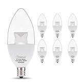 TGMOLD Candelabra LED Bulb, Dimmable 60W Equivalent, Daylight 4000K LED Light Bulbs Candelabra Base E12, Decorative Candles 500lm, 120 Degree Beam Angles, Chandelier Light Bulbs With Home Lamps-6 PACK