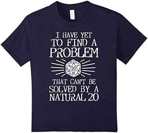 Kids Problem Solved Natural 20 T-Shirt. Board Game RPG Role Play 12 Navy