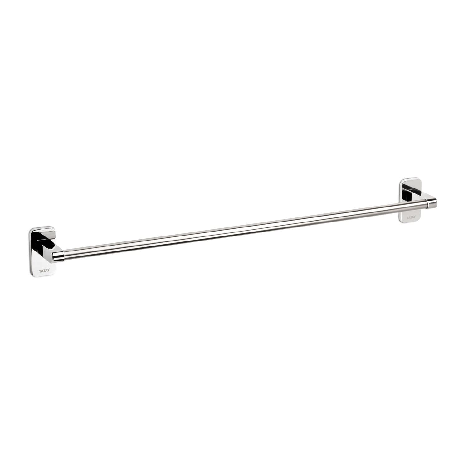 TATAY Large Bathroom Towel Holder, Slim Collection, Stainless Steel, Double Fixing System with Screws and Glu fix, 60 cm