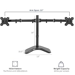 VIVO Dual LED LCD Monitor Mount, Free-Standing Desk