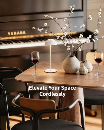 LuminexDesigns Wireless LED Table Lamp with Rechargeable Battery, Dimmable and Touch - IP54 Waterproof, Modern Ambient Light for Bedroom, Living Room, Balcony and Garden