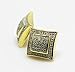 Fellocoo Men's 14k Gold Large Solid Square Kite Shaped Screw Back Stud Earrings