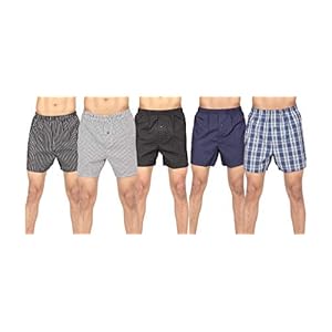 B STORIES Men’s Regular Combo Pack Boxers with Inside Exposed Waistband (Assorted Boxers – Designs & Colors May Vary)
