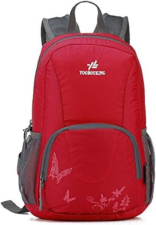 CMK Trendy Kids Most Durable Lightweight Packable Travel Camping Daypack/Hiking Backpack Water-resistant (Red backpack)