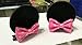 MeeTHan Pink Polka Dot Bows Minnie Mouse Hair Clips Ears Elastic Bands Costume Accessories: M12 (Minnie clip 7 cm)