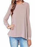 ZANZEA Women's Loose Casual Solid Long Sleeve Chiffon Shirt Tops Blouse