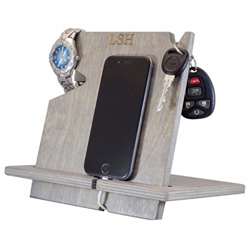 PERSONALIZED iPhone Docking Station, Valentine's Day Gifts For Men, Universal Cell Phone Dock, Chrismas Gifts For Dad, Men, Husband, Boyfriend, Cell Phone Stand/Holder/Valet, Charging Station